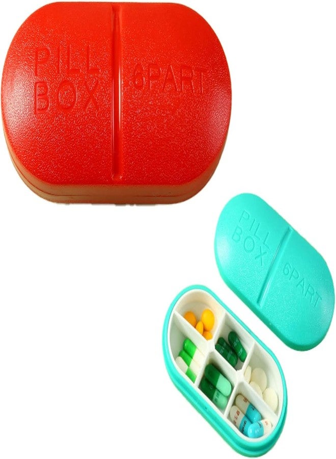 PRAMANTA Pill Medicine Organizer Storage Box with 6 Compartments - Moisture Proof Medicine Vitamin Holder Container Ideal for Travel, Pocket, Purse, Daily Pill Case (1Pcs) - Image 1
